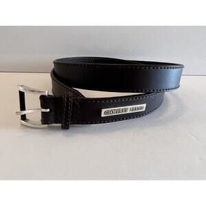 Vintage GEOFFREY BEENE Dress Brown Genuine Leather Belt Sz M
